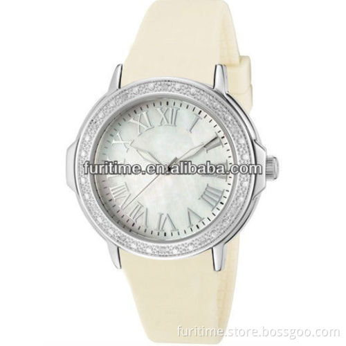 jewelry bezel watch with stones fashion silicone watch for women